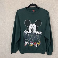 Vintage Mickey Unlimited Sweatshirt Adult XL Green Jerry Leigh Made In USA