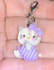 Hello Kitty Purple Dress Charm Zipper Pull Keychain Add On Clip