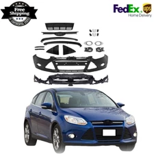 Replacement Front Bumper Cover for 2012-2014 Ford Focus w/ Fog Light Brackets