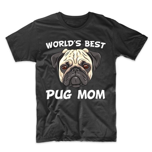 World's Best Pug Mom Dog Owner T-Shirt - 第 1/4 張圖片