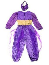 BELLY DANCING PURPLE GOLD SEQUIN COSTUME DRESS 5-6 NEW