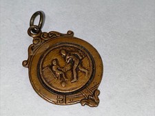 Antique old vintage Victorian Edwardian Football 1900-1940 Metal watch chain fob