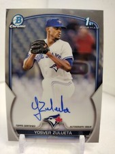 YOSVER ZULUETA 1st AUTO 2023 Bowman Chrome Baseball Prospect CPA-YZ Blue Jays RC