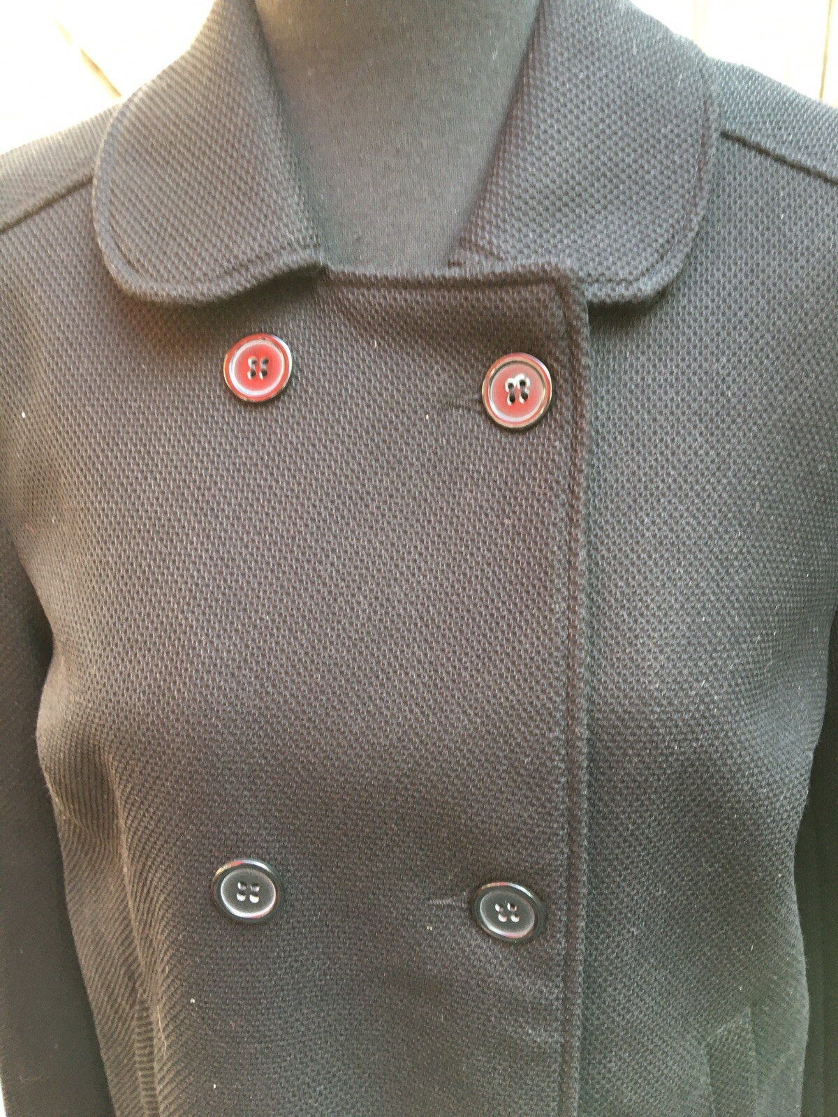 Divided Black Polyester Blend Double Breasted Sho… - image 3