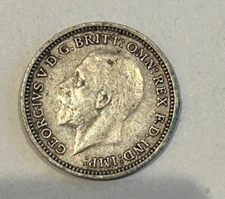 1934 King George V  Silver Threepence Coin