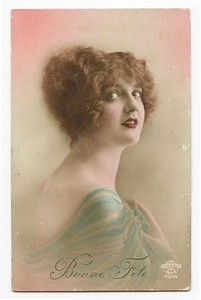 1920s French Fashion BEAUTIFUL LADY Glamor Glamour photo postcard