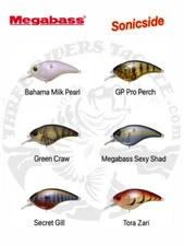 Megabass Sonicside Silent Floating Flat Sided Crankbaits - Choose Color