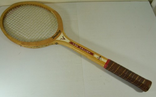 Vintage Tennis Racket Wooden Dunlop The Volley 8 x 10.625 Head 4 7/8 Grip - Picture 2 of 7