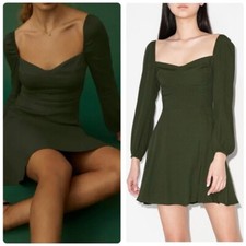 Reformation Mochi dress size 4 P Petite green mini NWT
