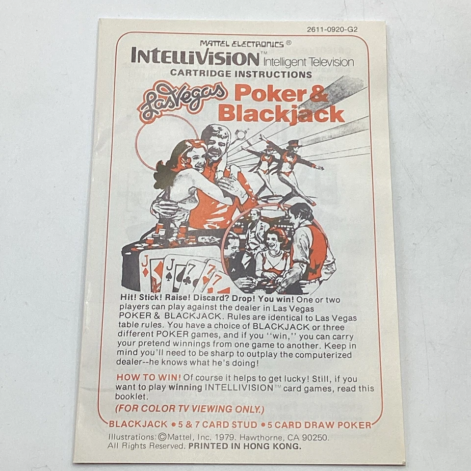 1980 Intellivision Las Vegas Poker & Blackjack Video Game + Original Box Mattel - Image 4 of 4