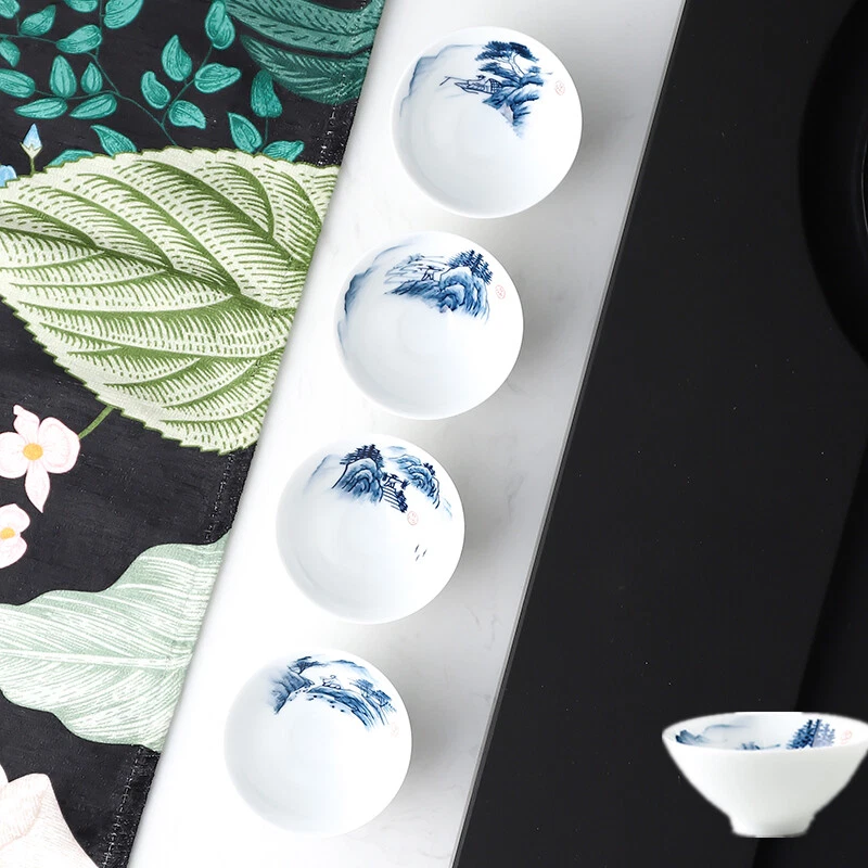Taza de té de porcelana pintada a mano Jingdezhen artesanal taza de té chino de kungfu tazas de té Foto 4 de 4
