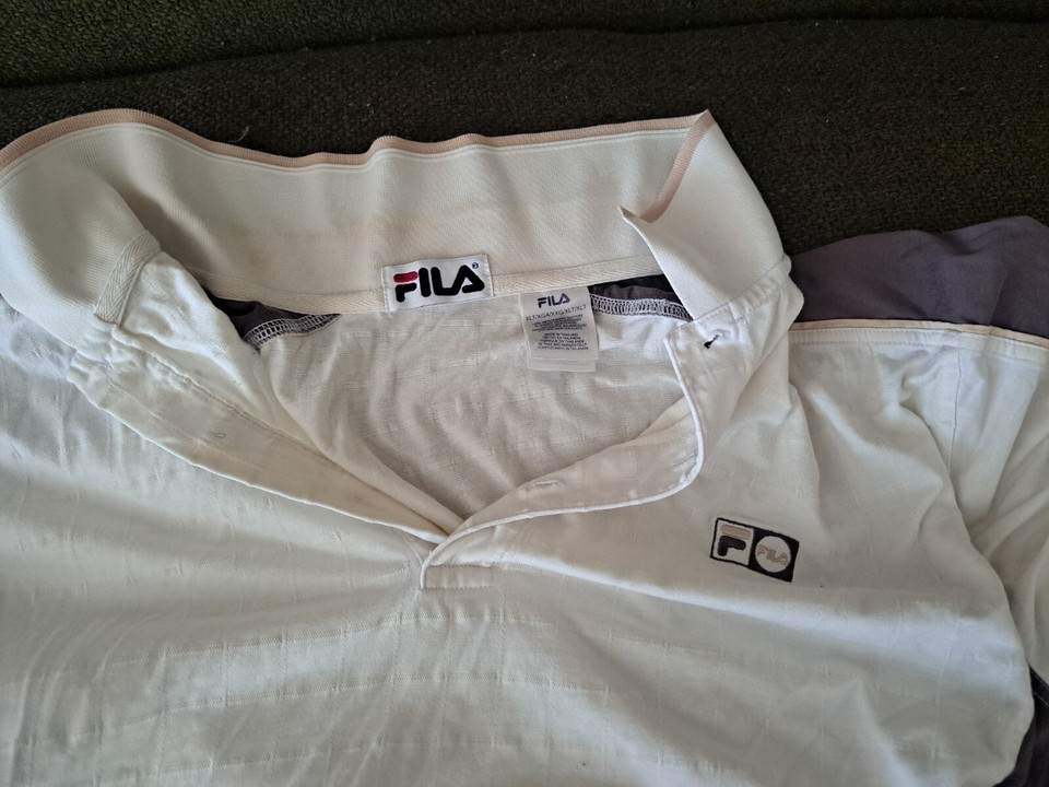 2 Men's Fila Retro Tennis shirts with collars both XL Tall preowned