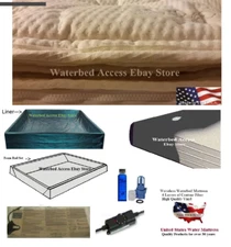 King Waterbed Mattress with 90%, Pillow Top Cover & heater