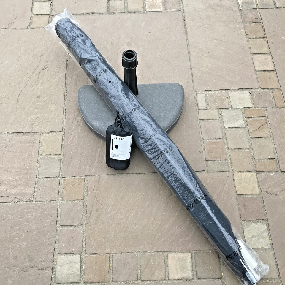 IKEA Balkon Wand Sonnenschirm FLISÖ schwarz + BRAMSÖN Ständer + TOSTERÖ Hülle - Bild 4 von 4