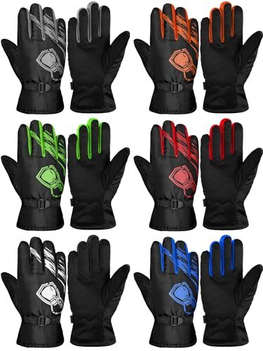 6 pares de guantes de invierno impermeables para niños guantes de esquí nieve 4-6 años lindos colores - Imagen 2 de 8
