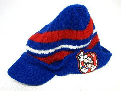 RARE Super Mario Bros Blue Stocking Cap w/Brim-One Size Fits Most FAST SHIPPING!