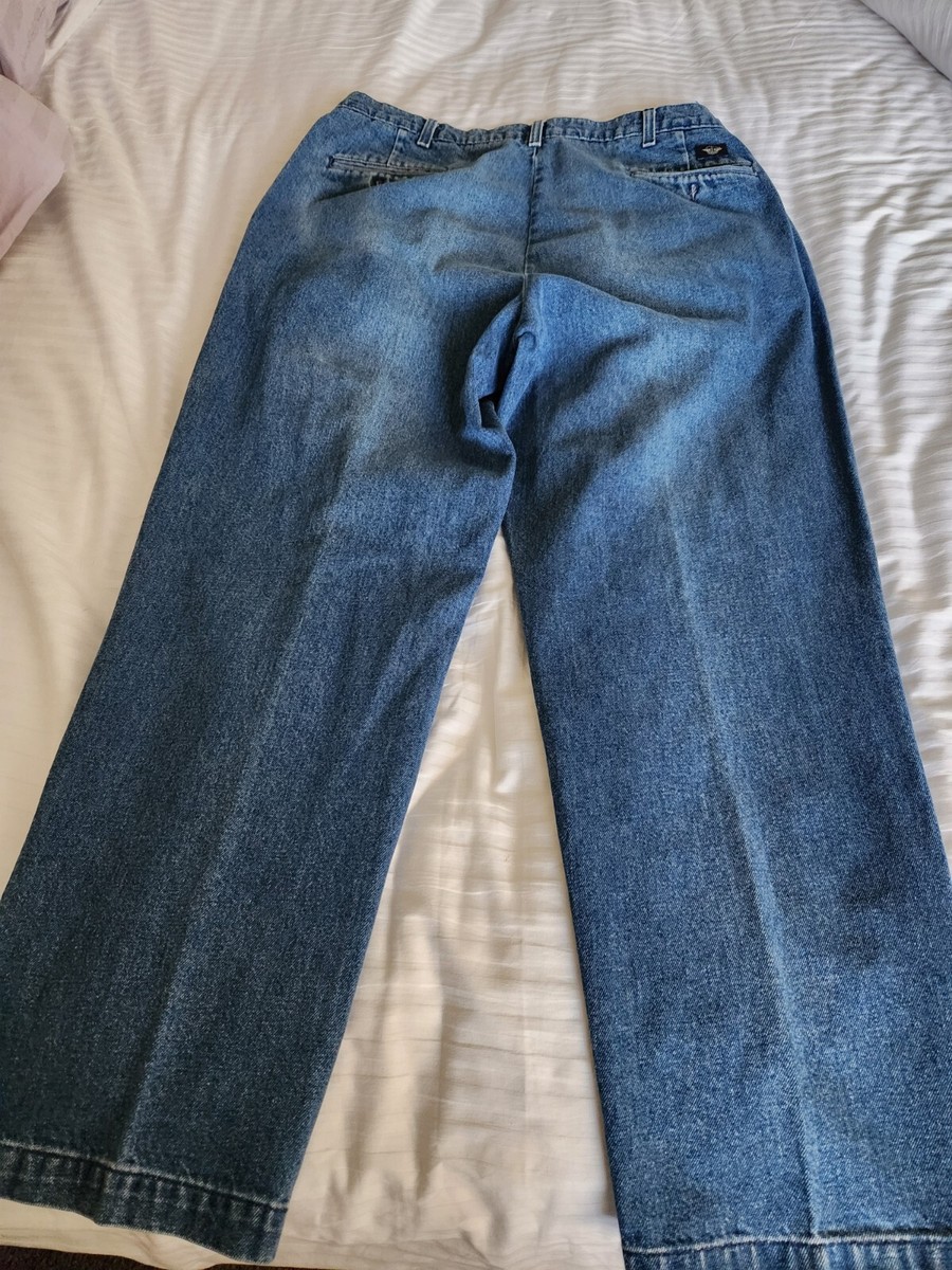 Vintage Dockers Pants Mens 30x30 Blue Pleated Tapered Regular