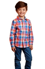 Boy's Cat  Jack Long-Sleeve Button-Down Shirt, size medium 8-10