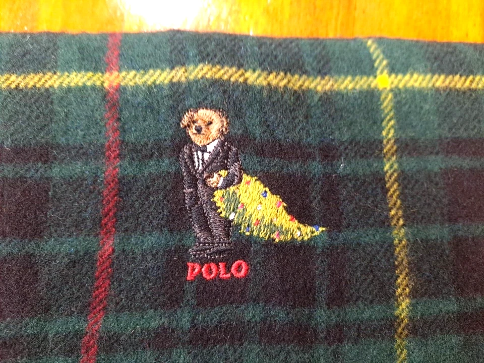 $68 Polo Ralph Lauren Oso de Navidad LANA Reloj Negro Bufanda a Cuadros 65x12 pulgadas Nuevo con etiquetas Foto 4 de 4