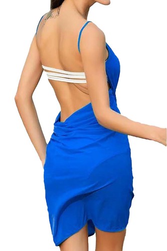 Women Beachwear Swimwear Criss Cross Front Beach Cover-ups Sarongs Wrap dress - Picture 19 of 19