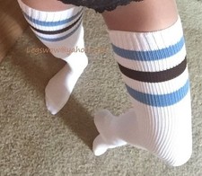 Extra Long Cable Knit Thigh High Socks Over The Knee Women White Black Night Out