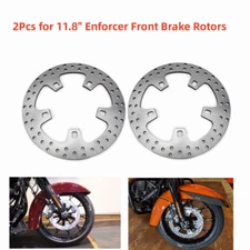 Enforcer Polished 11.8" Front Brake Rotors For Harley Touring Road King 09-23
