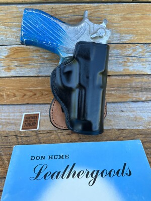 Don Hume H720 OT 40T   Black Leather Paddle Holster For 5906 T TSW Right