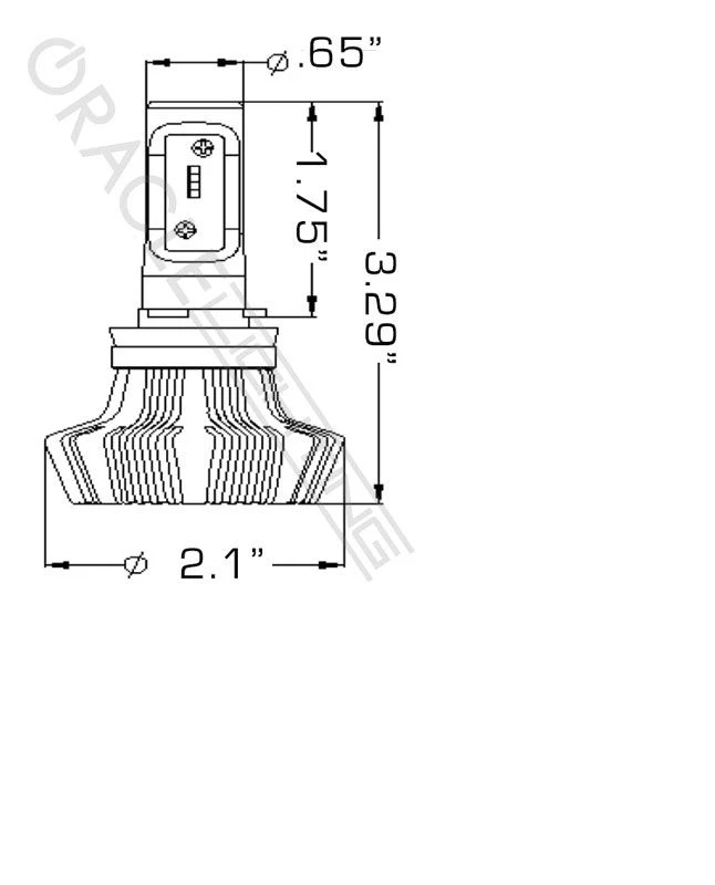 ORACLE H8 4,000 Lumen LED Headlight Bulbs (Pair) H8 5233-001 - Image 2 of 3
