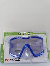 DOLFINO OPTUM Tri-View ADULT Swimming Goggle Mask Blue Frame LATEX FREE. NEW!
