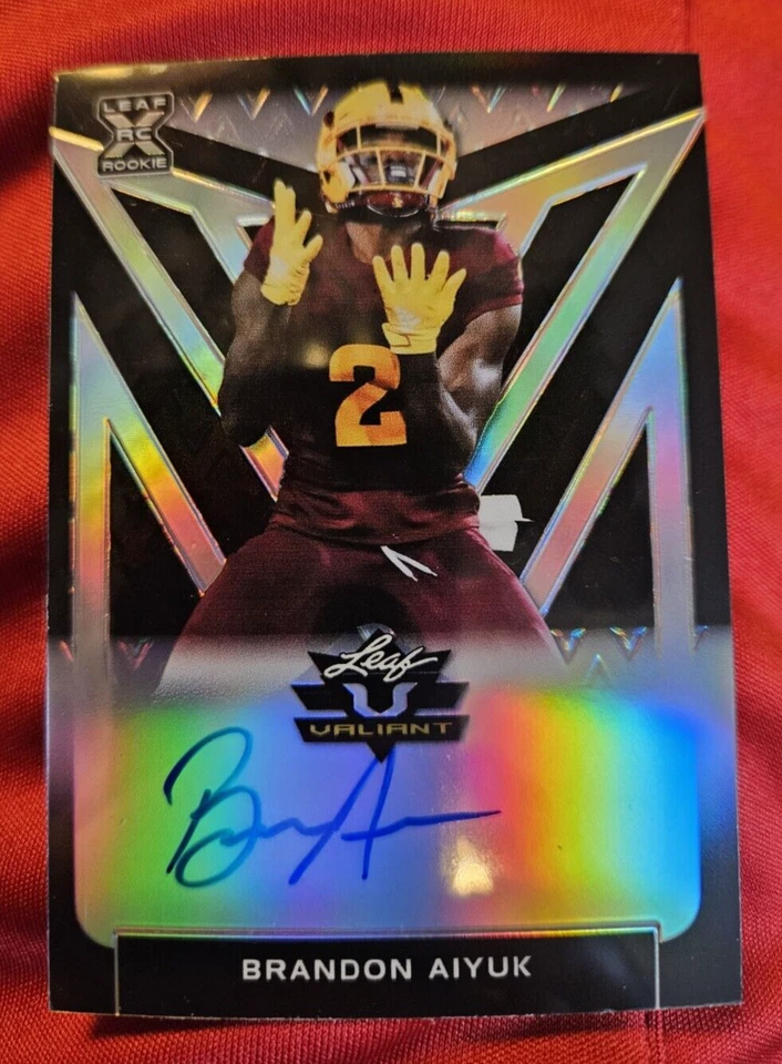 Brandon Aiyuk- 2020 Leaf Valiant Football Auto Black Rookie Card # BA-BA1-..../5 - Image 3 of 3