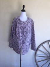 Chi By Falchi Purple Lavender Snake Embossed Leather Lined Jacket Plus Sz 2x Nwt