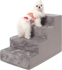 Dog Stairs for Small Dogs,17.5" 4-Step Pet Stairs for High Beds and Couches  Dog