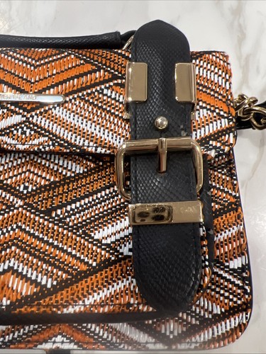 RIVER ISLAND Shoulder Bag Very Good Condition Orange Black White Vintage Strap - Imagen 11 de 15