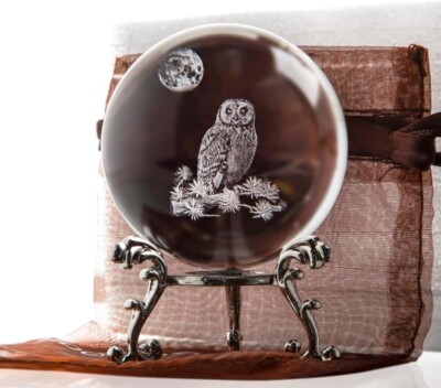 HDCRYSTALGIFTS 60mm 3D Laser Crystal Ball Paperweight 2.4''D x 2.4''W x 3.2''H