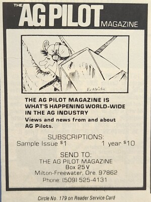 AG Pilot Magazine Whats Happening Milton-Freewater OR Vintage 