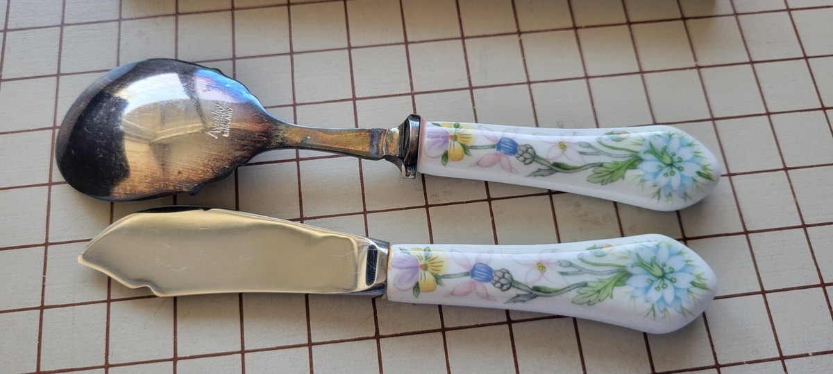Aynsley China - トリプルセット＆おまけスプーン Vintage Aynsley England Jam Spoon and Butter Knife Boxed Set