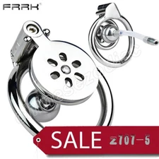 FRRK Flat Negative Chastity Cage with Detachable Urethral Ball Stainless Steel