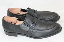VERSACE COLLECTION Mens Medusa Logo Black Leather Slip On Loafer 45 / 12US (Q28)
