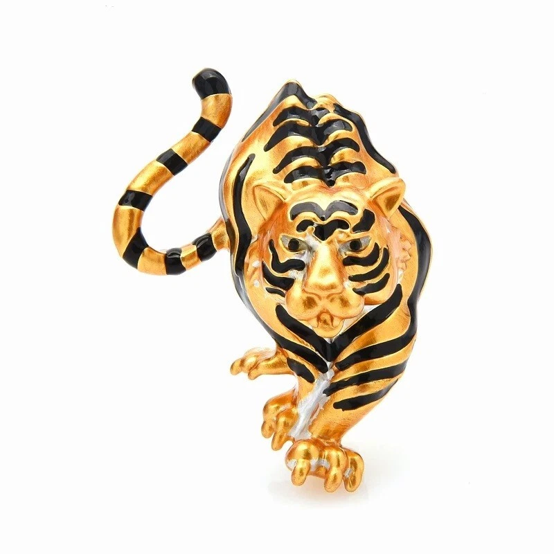 Tiger brooch pins deals