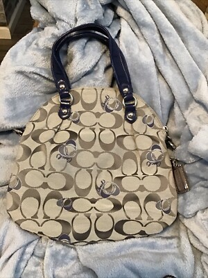 HANDBAG DAISY POPPY Brown /Beige CROSSBODY SIGNATURE SHOULDER FOLDOVER COACH