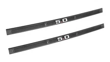 1979-1993 Ford Mustang 5.0 Emblem Bottom Door Sill Step Plates Black Pair LH RH