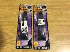 2 Tubes of Black Cream Stage Makeup Halloween Rubie's Costume 1 oz each
