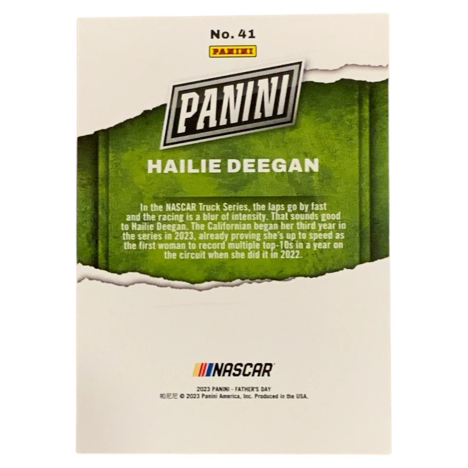 2023 Panini NASCAR Father's Day #41 Hailie Deegan Blue 40/50 SP - Image 2 of 2