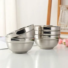 6.25"  Stainless Steel Bowls 21 oz Double-walled Insulated Soup Bowls PACK OF 5