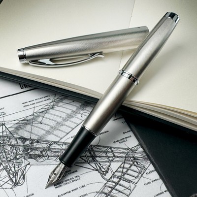 Monteverde Dakota Fountain Pen in Stainless Steel - Fine Point - NEW in Box