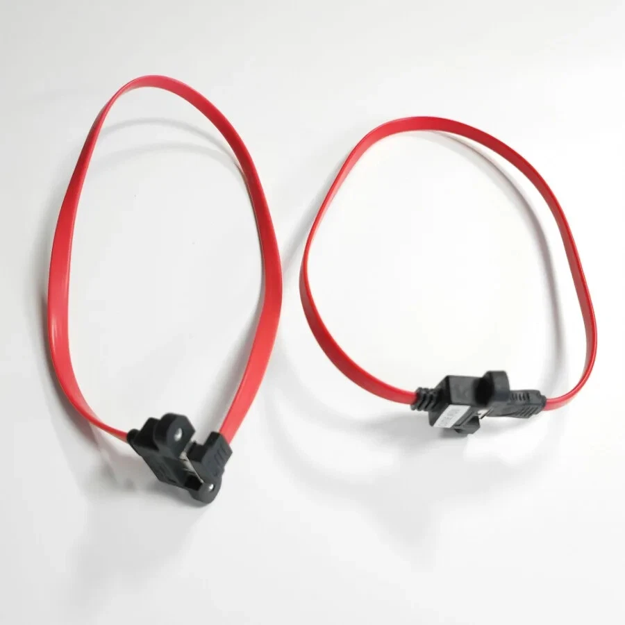 90 Degree Right Angle HDD SATA 3.0 6G Male Female Data Cable Screw Panel Mount - Image 2 of 4