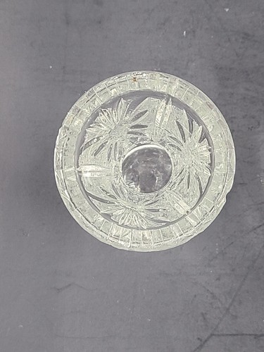 Vintage klares Pressglas Zahnstocher Halter Sägezahn Diamant Stern platzen - Bild 2 von 9