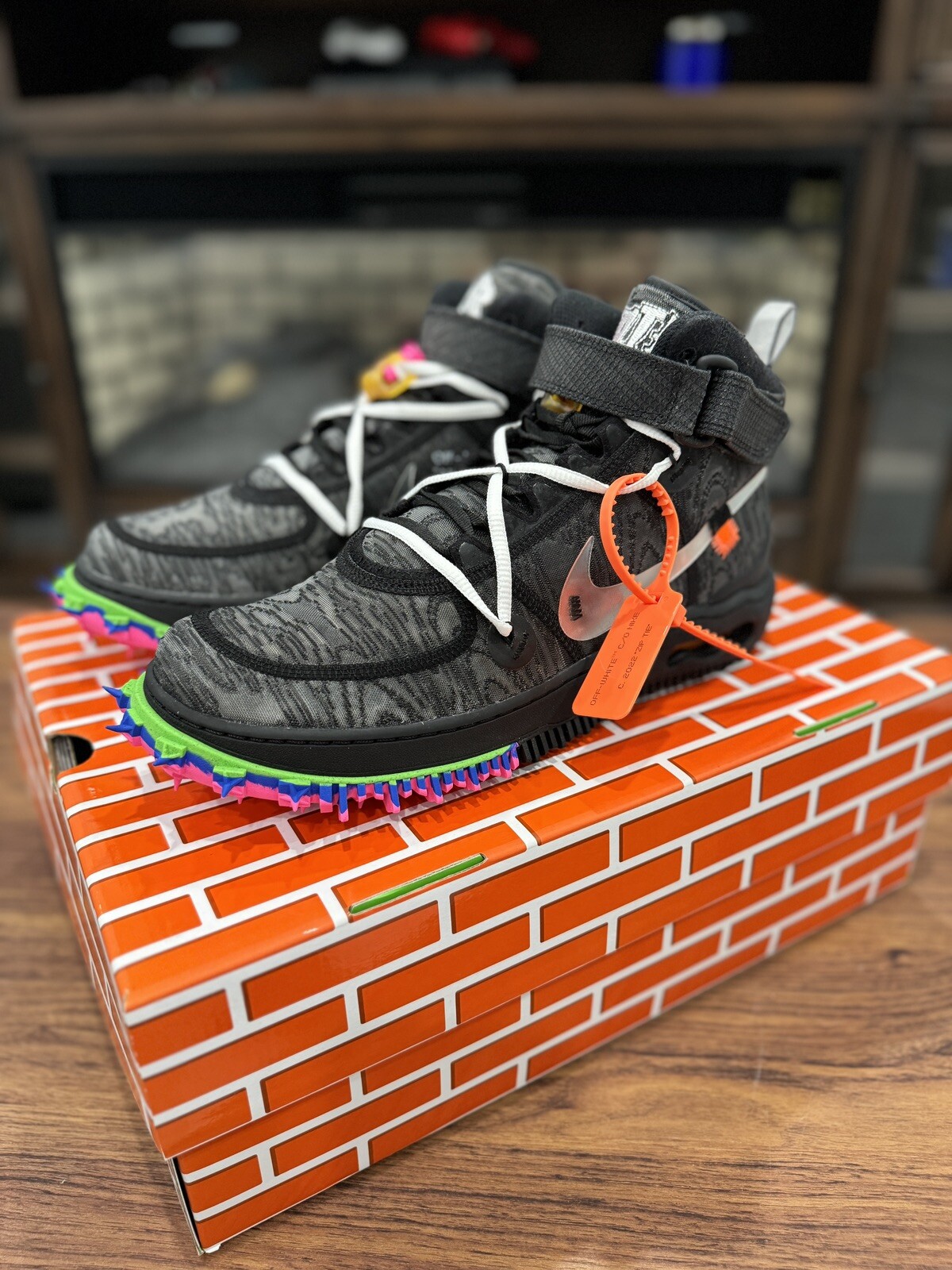 OFF WHITE X NIKE NIKE x OFF WHITE Air Force 1 Mid SP Nero Uomo Taglia 10 5