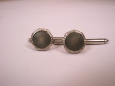 SINGLES 2 5/16" Gray MOP Octagons Vintage Formal Tux Prom Shirt Stud c2002