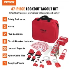 VEVOR Electrical Lockout Tagout Kit, 47 PCS Safety Loto Kit Includes Padlocks, H